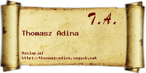 Thomasz Adina névjegykártya
